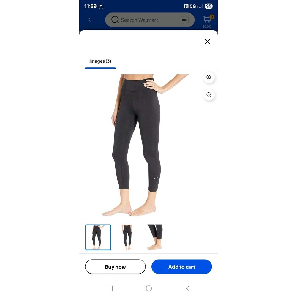 Nike All-in Crop Tight Women's SIZE  MEDIUM Black Stretch Comfort Dri-Fit
